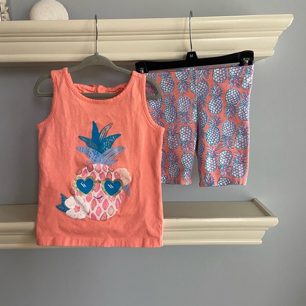 Carter's Coral and Blue Pineapple Kids Matching Set